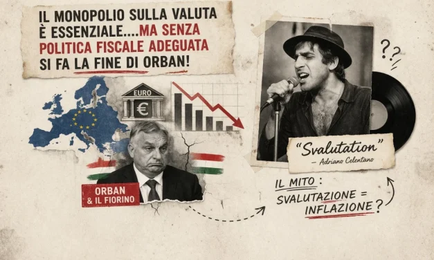 Il monopolio sulla valuta è essenziale, ma senza una politica fiscale adeguata si fa la fine di Orban!